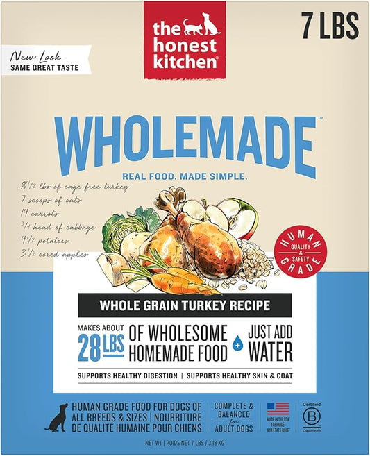 The Honest Kitchen Dehydrated Whole Grain Turkey Dog Food, 7 lb Box