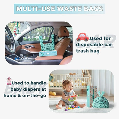 Cat Litter Disposal Bags and Dog Poop Bags with Handle, 180 Counts, Lavender Scented,Corn Starch Blend Extra Thick and Guaranteed Leak Proof Poop bags for Kitty and Doggy