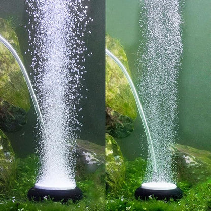 hygger Aquarium Air Stone, Fish Tank Bubbler, Nano Furnace Flue Round Stone Disk, Small Bubbles and High Dissolved Oxygen, with 2 Suction Cups, 1 Adjust Valve, 1 Check Valve (2 Inch)