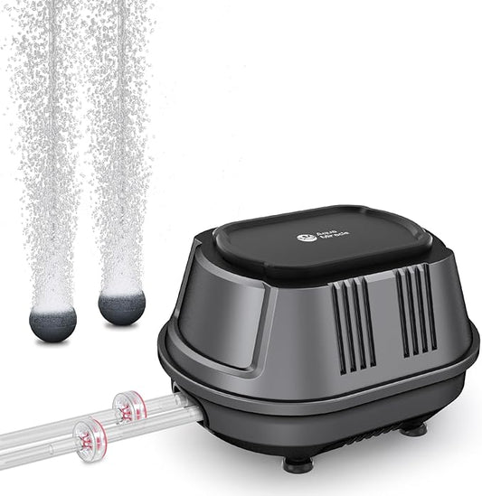 AquaMiracle Aquarium Air Pump Super Quiet Fish Tank Air Pump, Aquarium Bubbler Hydroponics Air Pump Oxygen Pump Pond Aerator