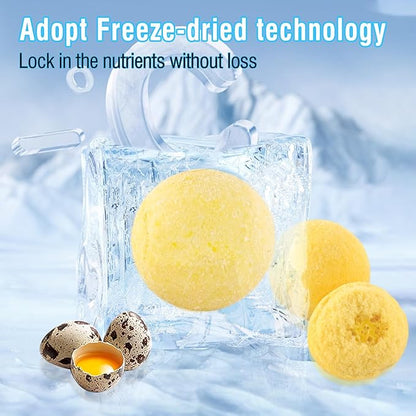 3.52oz/100g Freeze Dried Quail Egg Yolk, Cat and Dog Treats, Single Ingredient Pet Snacks, Healthy Tasty Dry Pet Food