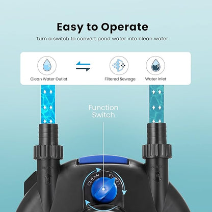 VIVOHOME Pressurized Biological Pond Filter with 9-watt Light, Suitable for Koi Ponds of up to 500 Gallons or Ornamental Ponds of up to 1050 Gallons