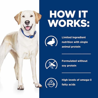 Hill's Prescription Diet d/d Food Sensitivities Potato & Duck Formula Dry Dog Food, Veterinary Diet, 17.6 lb. Bag