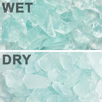 Versatile Frosted Sea Glass Block - 1LB Turquoise Vase fillers, Aquarium Gravels, Sea Glass Decor, Ideal for DIY Crafts, and Home Decor - Perfect for Beach Weddings and More