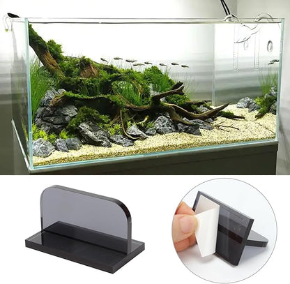 6 Pcs Acrylic Aquarium Lid Handles, Transparent Grey Glass Fish Tank Cover Handle with Adhesive Sticker, Rectangle Aquarium Tank Lid Replacement Handle for Aquarium Fish Cover Holder