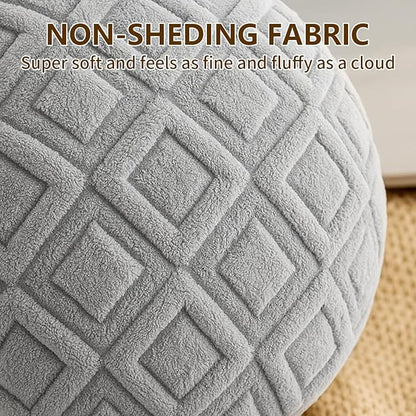 ShinHye Dog Bed for Small Dogs & Cats, Washable Calming Round Pet Bed with Non-Slip Bottom, Soft Indoor Puppy Bed(LX-Grey-32x32)