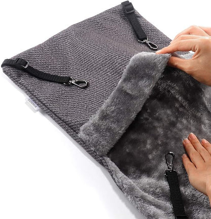 Small Animal Hammock Soft Warm Bed Hanging Pet Sleeping Bag for Ferret Squirrel Rat Sugar Glider - Gray