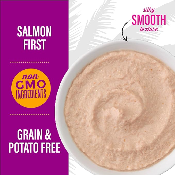 Tiki Cat Luau Velvet Mousse, Salmon in Broth, Complete Nutrition for Balanced Diet, Wet Cat Food For All Life Stages, 2.8 oz. Pouch (Pack of 12)