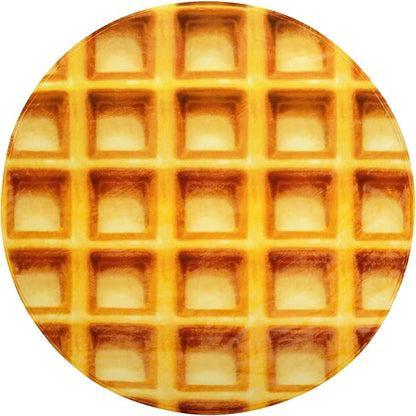 mermaker Waffles Blanket 60 inches for Adult Kids, Realistic Waffles Throw Blanket Funny Gifts for Women Men Teen Boy Girl, 285 GSM Soft Flannel Food Wrap Blanket for Christmas Birthday Gifts-Orange