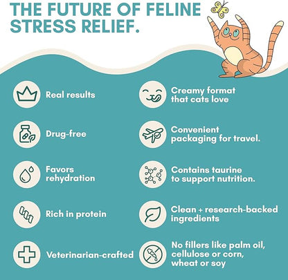 ALBERT & MIA Calming Sticks Lickable Cat Calming Treats - Stress & Cats Anxiety Relief - Irresistible - Vet Cat Calm Supplement Care (Kitten Sleep Aid, Grooming, Car Rides, Travel) 20 Pack