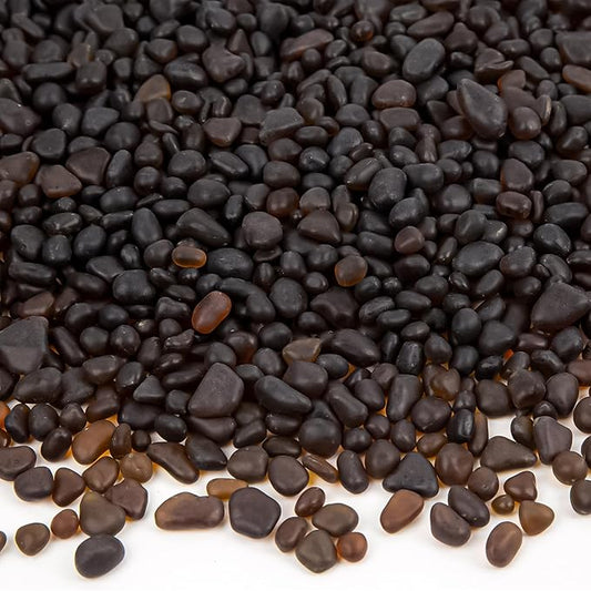 Sea Glass Stones for Crafts About 1LB (405g/14.28oz) Dark Brown Glass Pebbles Gemstones Bulk for Beaching Wedding DIY Decoration Aquarium Turtle Tank Vase Filler (Dark Blue)