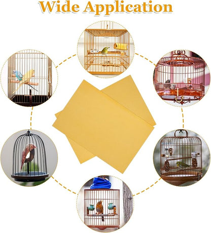 50 Pcs Gravel Liner Paper for Bird Cage, 11" x 17" Bird Cage Liner, Easy Clean Pet Grinding Sandpaper for Bird Cage