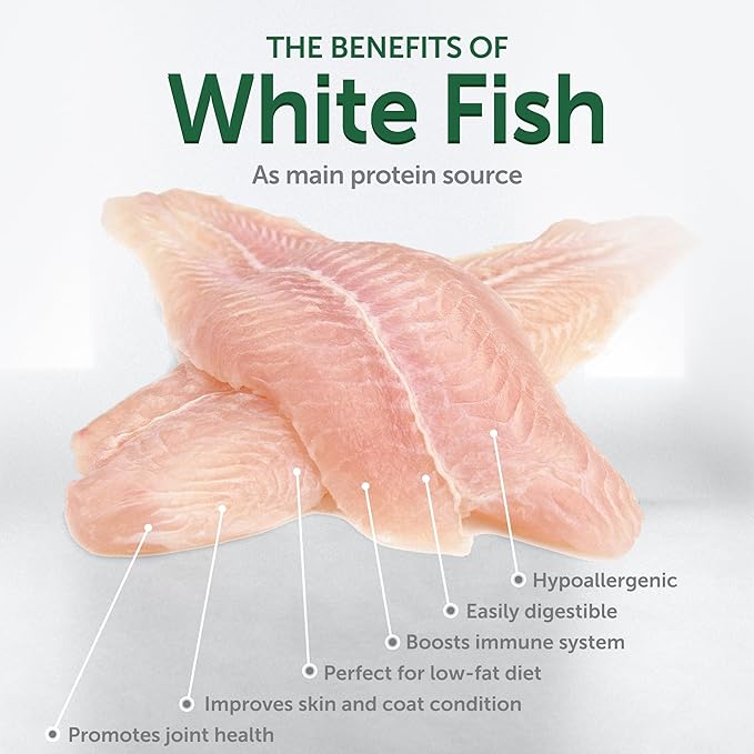 Nature's Protection Dry Dog Food for Small Breed - High Protein, Grain-Free, Anti-Tear Stain Diet for White & Light Fur Adult Dogs, Small Bites Kibble (Superior Care - White Fish, 3.3 lb)