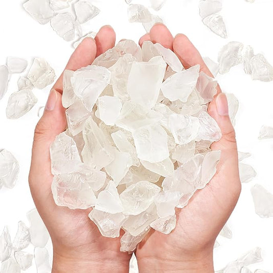 Versatile Frosted Sea Glass Block - 1LB White Vase fillers, Aquarium Gravels, Sea Glass Decor, Ideal for DIY Crafts, and Home Decor - Perfect for Beach Weddings and More