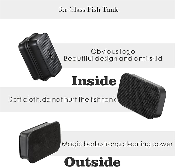 Carefree Fish Aquarium Small Magnetic Cleaner for Glass Fish Tank Magnet Brush Algae Scrapers Floating