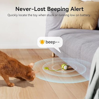 Cheerble Interactive Cat Toys for Indoor Cats, Automatic Moving Kitten Toys, Wicked Mouse Neo Cat Toy with Tail & Lights, Pet Cat Supplies, Rechargeable Cat Toys for Bored Indoor Adult Cats,Green