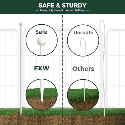 FXW Rollick Unleashed Dog Playpen for Indoor, Yard, RV Camping, 45 inch 16 Panels for Large Dogs, White│Patented
