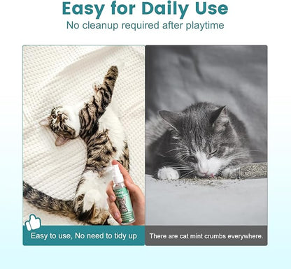 Catnip Spray with Silvervine, 100% Natural Dual-Plant Formula for Cats & Kittens,Renew Toys & Train Kittens Indoor & Outdoor - 2 oz