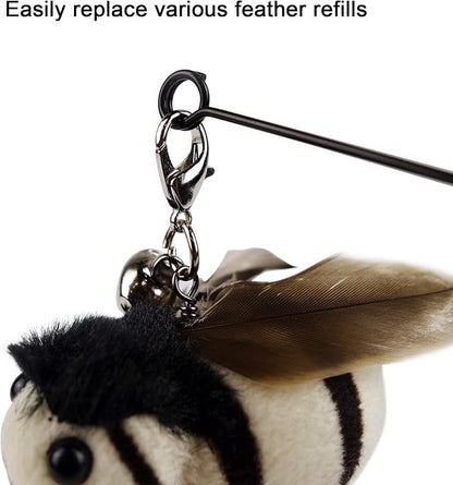 TTcat Cat Feather Toy Replacement Wand Refills, 10 Pcs Simulation Insects Bird Feathers