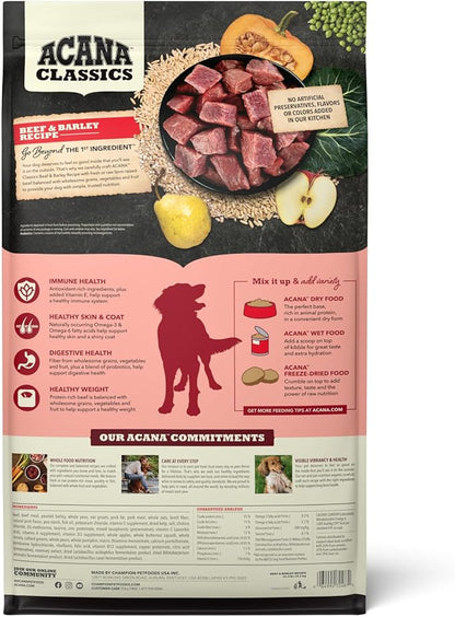 ACANA Classics Dry Dog Food Beef and Barley Recipe 22.5lb Bag