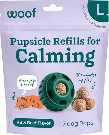 WOOF Pupsicle Refill Pops for Calming - Long-Lasting Refills for The Pupsicle Toy to Promote Calm - Calming Dog Treats - Magnesium for Dogs- Large Pops - 7 Count