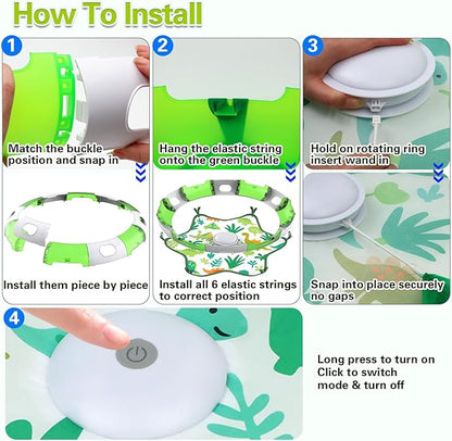 Automatic Interactive Cat Toy with Moving Feather & Chirping Sound Motion Activated Track Toys for Indoor Cats,USB Rechargeable, Extre 2 Cat Bell