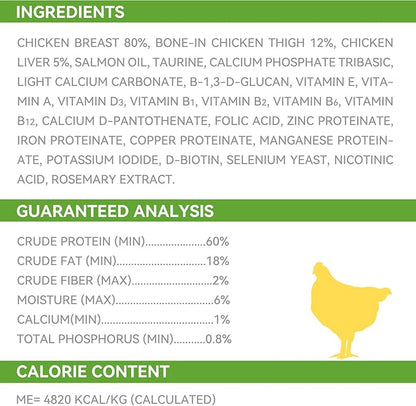 OPET Freeze Dried Cat Food, Chicken & Salmon Oil Recipe, Complete & Balanced Meal or Topper, Premium, Healthy, Grain Free, High Protein Raw Cat Freeze Dried Treats (10 oz, Chicken)
