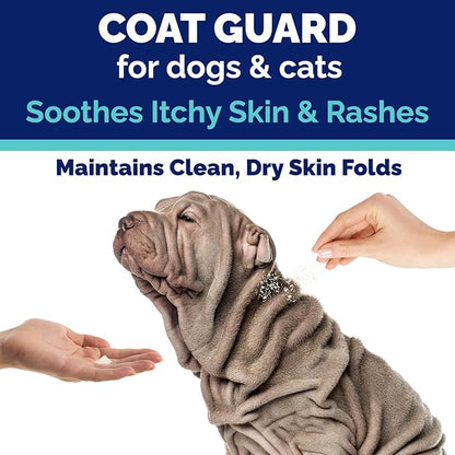 Coat Guard Dry Shampoo for Dogs and Cats - Extra Large 2 lbs Jar, Dog Dry Shampoo Powder, Waterless Dog Shampoo, Anti Itch Relief, Cedar Scented, Anti Dandruff, Hot Spots, Nature's Pure Edge