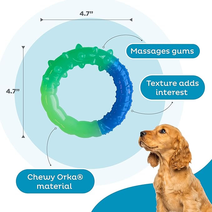Outward Hound Grow-with-Me-Ring Dog Chew Toy, Multicolored