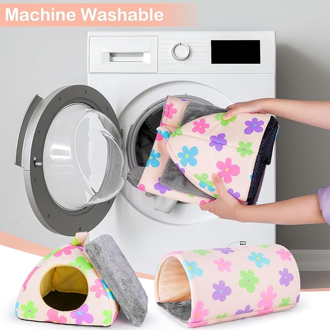 Unicorn Catcher Guinea Pig Hideout and Tunnel, 2 Pack Soft Washable Guinea Pig Bedding Accessories for Cages