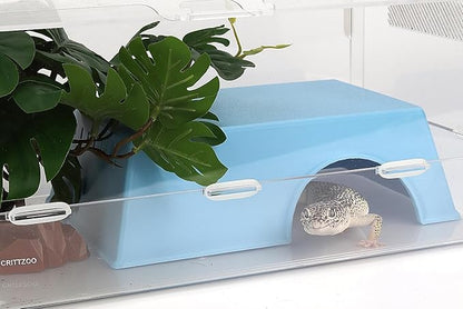 Snake Hide, Leopard Gecko Tank Accessories for Reptile Ball Python Crested Gecko Lizard Bearded Dragon - BlueHideXL