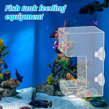 Fish Tank Feeding Tray for Fish Aquarium Feeding Dish Fishes Feeder Fishes Tank Dish with Suction Cup 3.9x2.4 Inch Feeding-Tube Ring Container Holder Dispenser for Shrimp Turtle