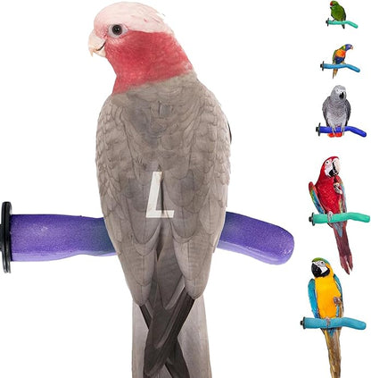 Sweet Feet & Beak Safety Pumice Bird Perch, Large 1-1/2" X 12", Purple - Lightweight Grinding Bird Perches for Cage - Bird Nail Trimming Perch for Healthy Beak & Feet - Multi-Size & Color Parrot Stand