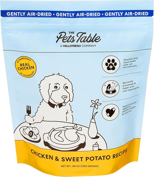 The Pets Table Mixed Grain Free and Grain Inclusive, Air Dried Dog Food 2 Pack - Beef & Berries + Chicken & Sweet Potato, 48 Ounce (Pack of 2)