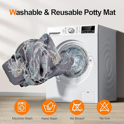 LOOBANI Washable Pee Pads for Dogs, 2 Pack Ultra-Absorbent and Leak-Proof Whelping Mats, Non-Slip Reusable Puppy Pads, Waterproof Puppy Training Mats for Playpen, Crate, Housebreak, 36x48in, Gray