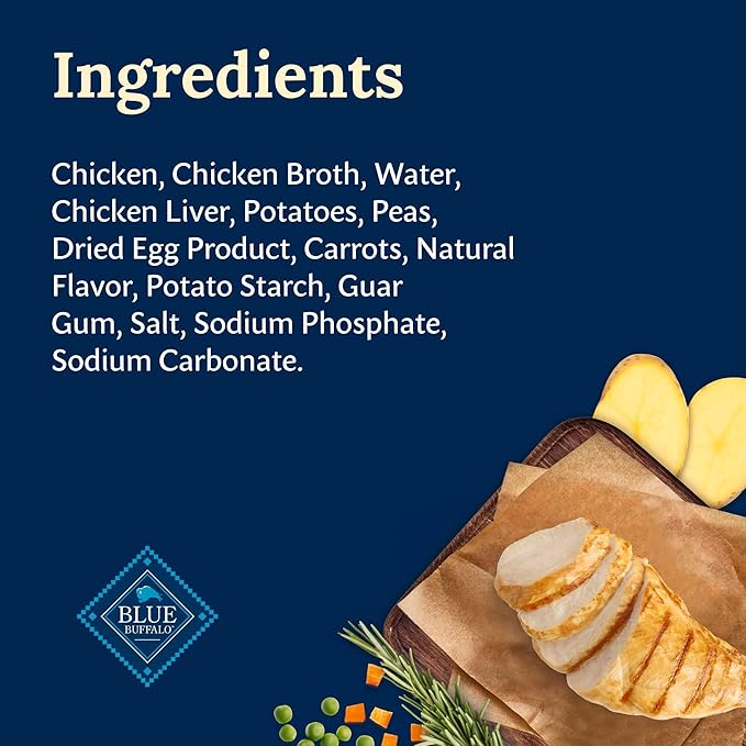Blue Buffalo Delectables Natural Wet Dog Food Toppers, Tasty Chicken Cuts in Gravy, 3-oz. (24 Pouches)