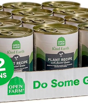 Open Farm Canned Dog Food, Plant Based Paté for Complete & Balanced Nutrition, Non-GMO Ancient Grains, Lentils and Vegetables, Plant Based Recipe, 12.5oz Cans (Pack of 12)