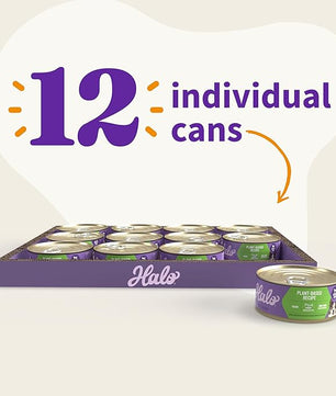 Halo Holistic Vegan Wet Dog Food, Plant-Based Recipe, Canned Dog Food, Complete Digestive Health, Adult Dogs, 5.5 Oz Can (Pack of 12)