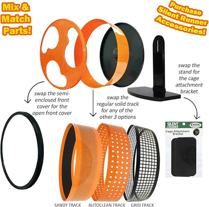 Silent Runner 12" Regular | Wheel + Cage Attachment | Sugar Gliders, Hamsters, Rats