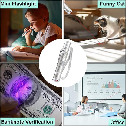 TBTeek Cat Toys, USB Rechargeable Kitten Toy, 3 Light Modes & 5 Adjustable Patterns, Portable Interactive Pet Dog Cat Mouse Toy for Fun Chase Play Exercise（3 Pack）