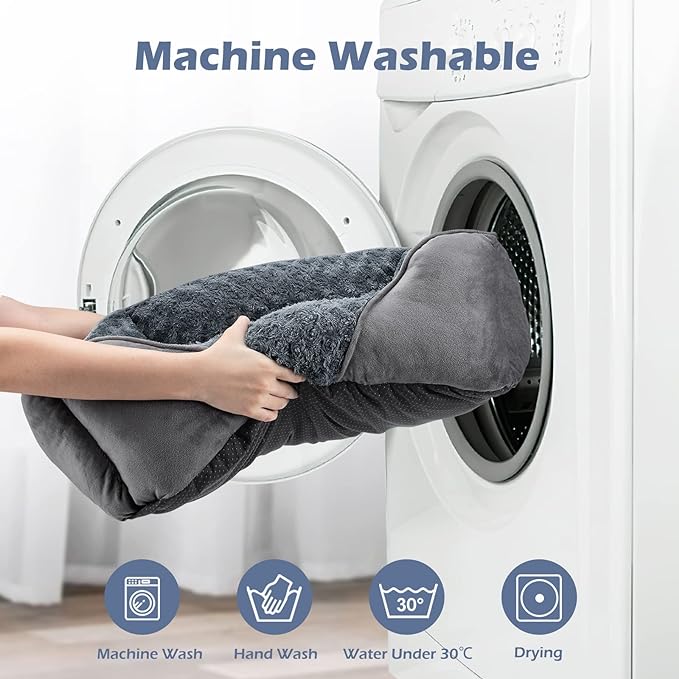 INVENHO Rectangle Washable Orthopedic Dog Bed for Small, Medium and Large Dogs, Soft Calming, Sleeping Puppy Bed Durable Pet Cuddler with Anti-Slip Bottom, S (20"x19"x6")