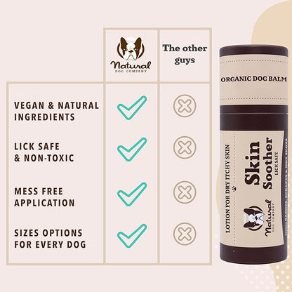 Natural Dog Company Skin Soother Balm 2 oz Stick – Dog Skin Balm with Coconut Oil, Cocoa Butter, Calendula & Vitamin E – Helps Soothe Hot Spots, Redness & Irritated Skin – Lick-Safe & Easy to Apply