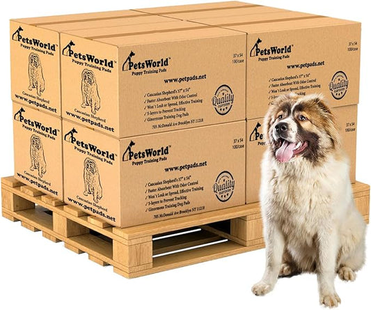 PETSWORLD Enormous Dog Training & Potty Pads, 37x54 inch - Tear Resistant with Strong Leak-Proof Backing, Optional Adhesive Tape, 800 Count