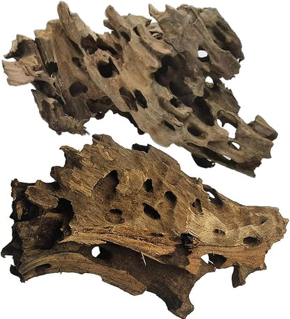PINVNBY Natural Driftwood for Aquarium Large Reptile Terrarium Decor Decorations Assorted Branches Dearded Dragon Tank Accessories (7-11.5 inches/2 Pack)