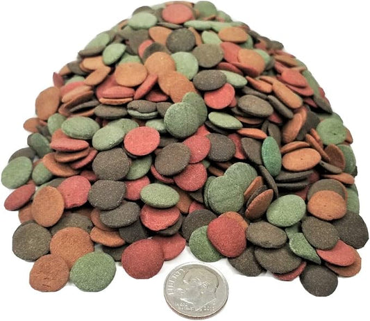 Aquatic Foods Inc. 4-Type Ultra Mix of 12mm - 1/2'' Wafers, Spirulina-Algae 6-Type Worm 10-Type Shrimp Wafer, Intense Color Enhancing Wafers. Plecos, Shrimp, Snails, All Tropical Fish..25-lbs