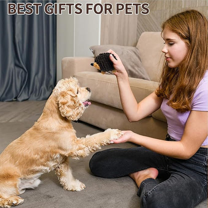 Plush Hedgehog Dog Toys 3 PCS - Squeaky No-Stuffing Hedgehog for Small and Medium Dogs - Keep Your Puppy Busy with Multi-Colored Interactive Toys for Aggressive Chewers