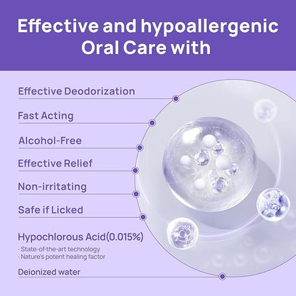 HICC PET Dog Dental Care Spray, Breath Freshener & Teeth Cleaning Spray, Dog Gingivitis Treatment, Prevent Bad Breath & Infections, Relieve Gum Redness, Reduce Plaque & Tartar, No Brushing, 5.1 Fl Oz