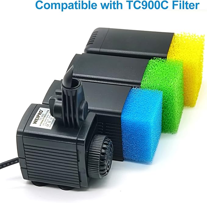 Fish Tank Filter Sponges, 3 Coarse Grades, Aquarium Filter Foams for TC-900C Internal Filter(TC900C-S)