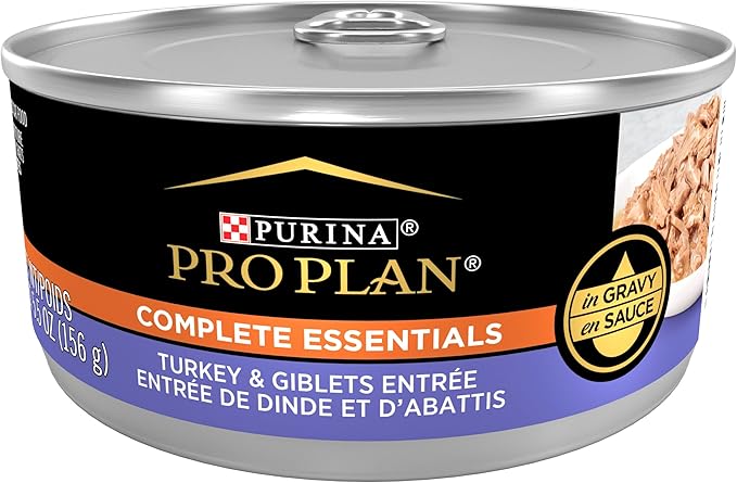Purina Pro Plan Complete Essentials High Protein Cat Food Wet Turkey and Giblets Entree - (Pack of 24) 5.5 oz. Cans
