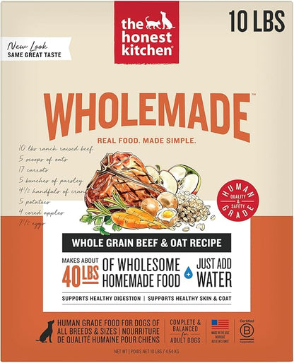 The Honest Kitchen Dehydrated Whole Grain Beef Dog Food, 10 lb Box